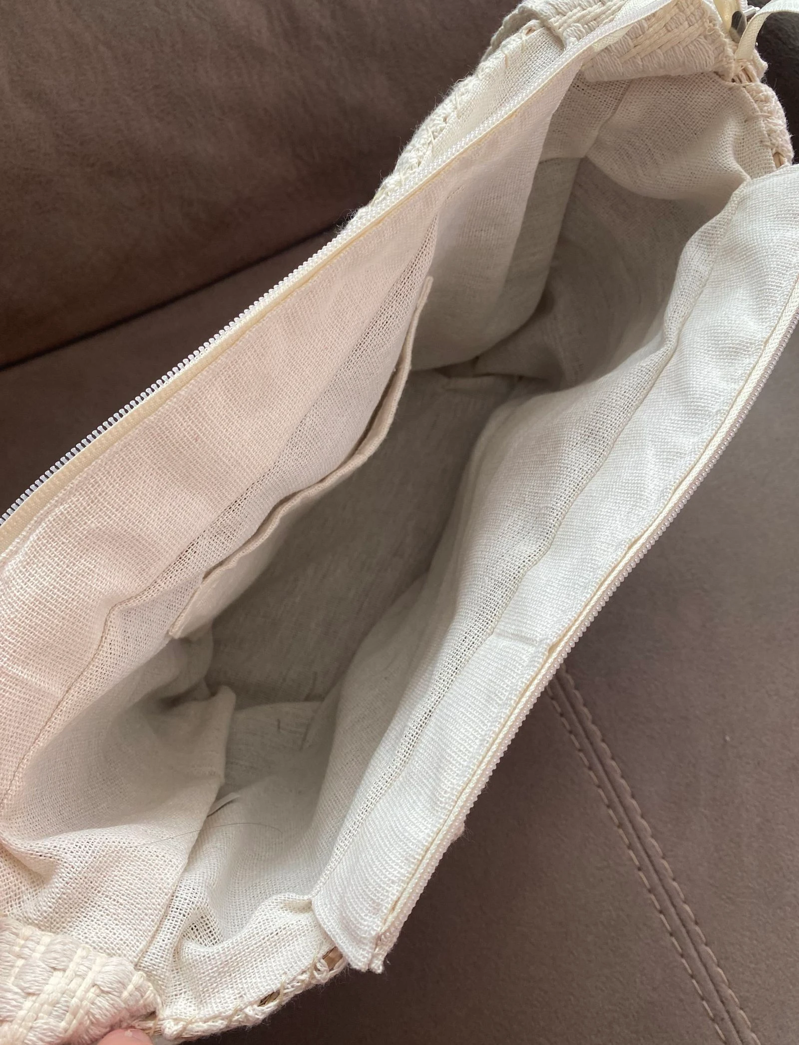 Cesto de palha com crochê creme - Bolso transversal verão boêmio – photo 6